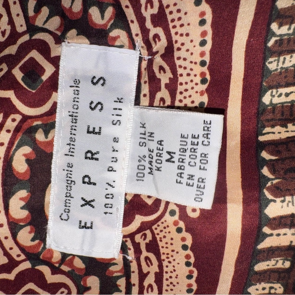 Vintage Express 100% Silk Boho Patchwork Tank Top Y2K 90s Festival Sleeveless - Picture 7 of 7